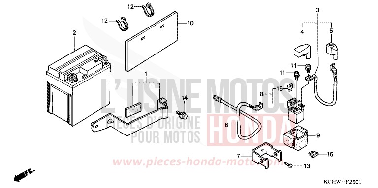 BATTERY (2) for CG125 BLACK (NH1) from 2001
