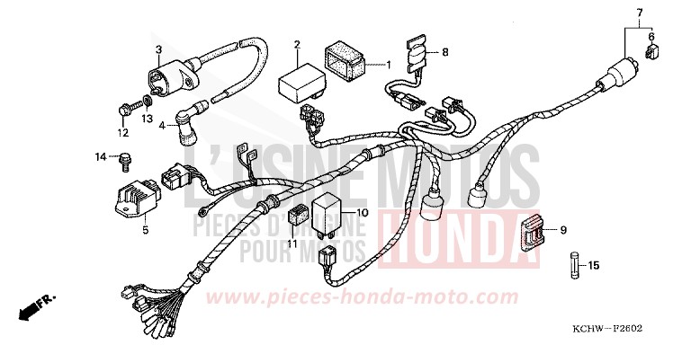 WIRE HARNESS (3) for CG125 BLACK (NH1) from 2001