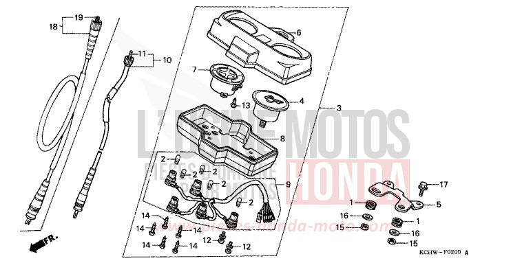 METER for CG125 MAGNA RED (R201) from 2001