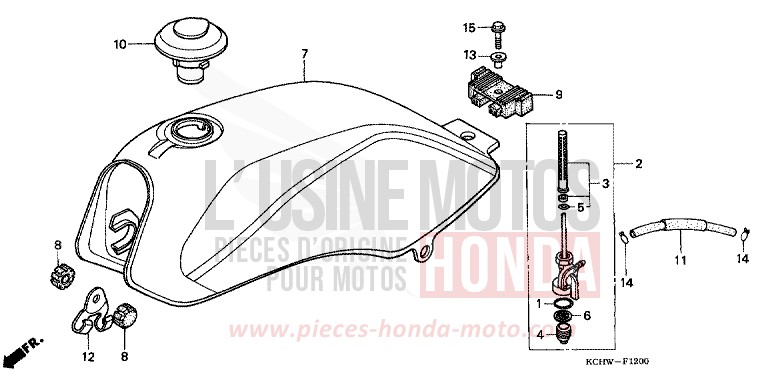 FUEL TANK for CG125 MAGNA RED (R201) from 2001