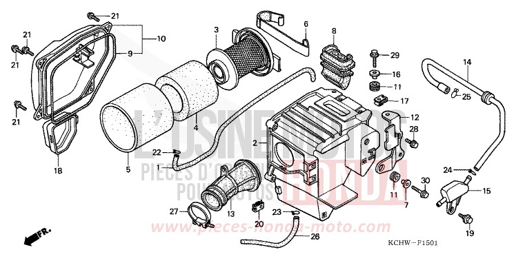 AIR CLEANER (2) for CG125 MAGNA RED (R201) from 2001