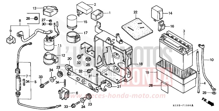 BATTERY/C.D.I. UNIT for CM125C BLACK (NH1) from 1992
