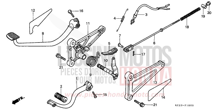 CHANGE PEDAL/BRAKE PEDAL for CM125C KASHMIR BEIGE (YR169) from 1992