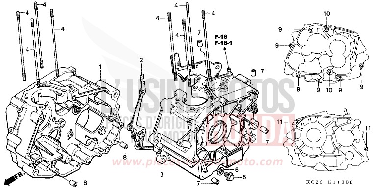 CRANKCASE for CM125C PEARL ATLANTIS BLUE (B142) from 1992