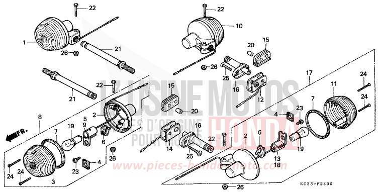 WINKER for CM125C PEARL ATLANTIS BLUE (B142) from 1992
