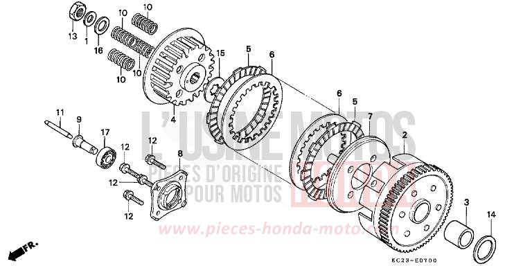 CLUTCH (E/ED/F/G/SD/SW) for CM125C BLACK (NH1) from 1993