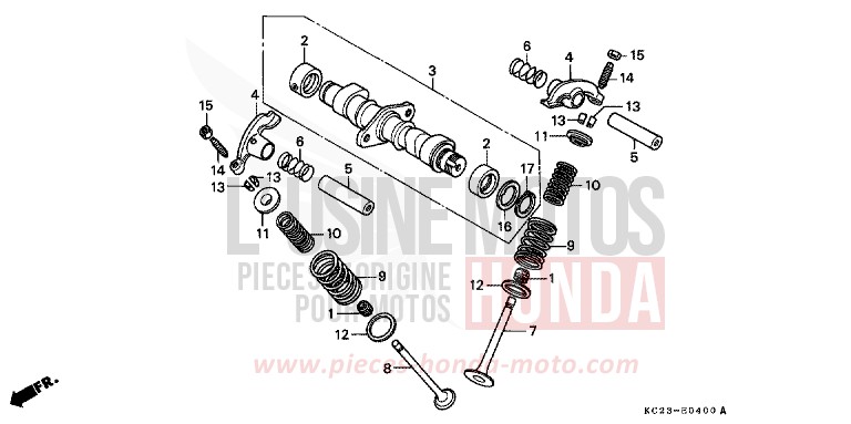 CAMSHAFT/VALVE for CM125C CANDY ORCHID RED (R132) from 1993
