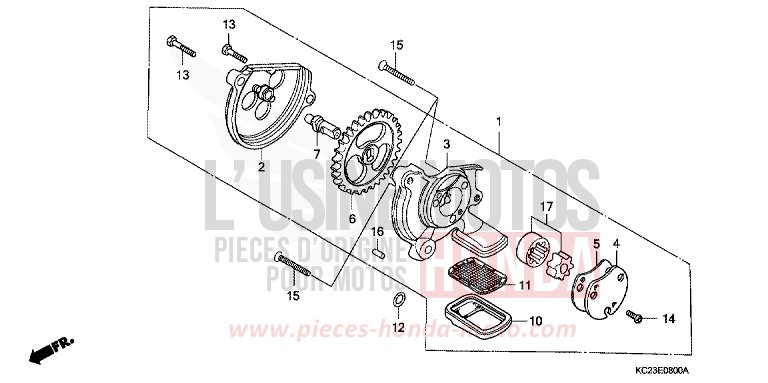 OIL PUMP for CM125C CANDY ORCHID RED (R132) from 1993