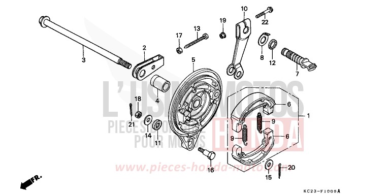 REAR BRAKE PANEL for CM125C CANDY ORCHID RED (R132) from 1993