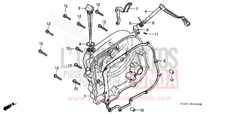 RIGHT CRANKCASE COVER (E/ED/F/G/SD/SW) for CM125C KASHMIR BEIGE (YR169) from 1993