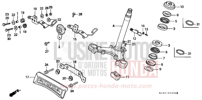 STEERING STEM/HORN for CM125C BLACK (NH1) from 1994
