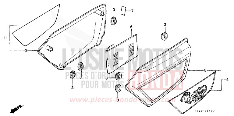 SIDE COVER for CM125C BLACK (NH1) from 1994