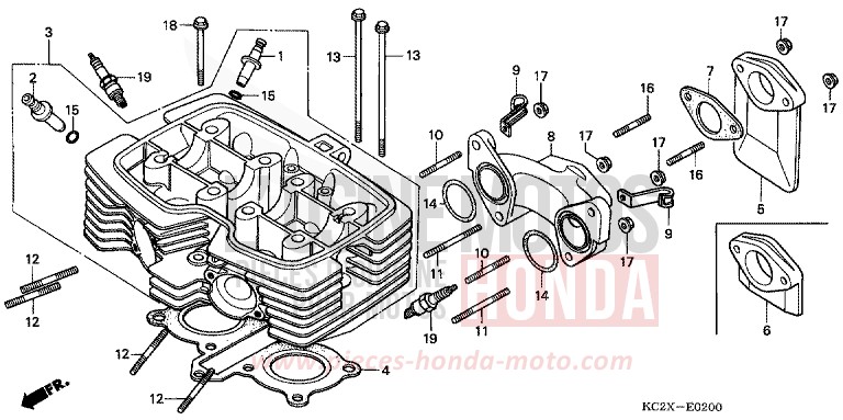 CYLINDER HEAD for CM125C BLACK (NH1) from 1999