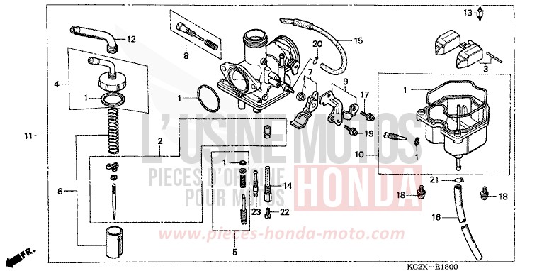 CARBURETOR for CM125C BLACK (NH1) from 1999