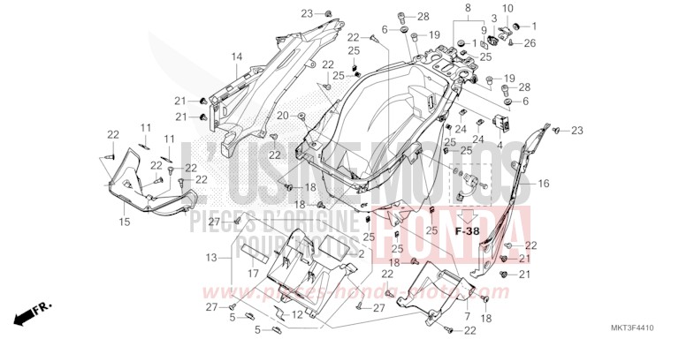 LUGGAGE BOX for ADV750 GRAND PRIX RED (R380) from 2021