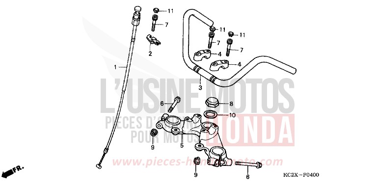 HANDLE PIPE/TOP BRIDGE for CM125C BLACK (NH1) from 1999