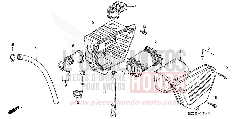 AIR CLEANER (1) for CM125C BLACK (NH1) from 1999