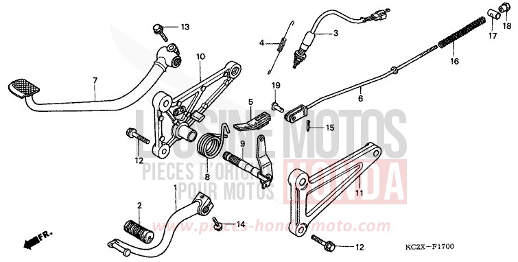 PEDAL for CM125C BLACK (NH1) from 1999