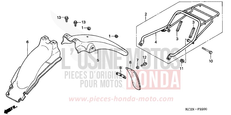 REAR FENDER for CM125C BLACK (NH1) from 1999