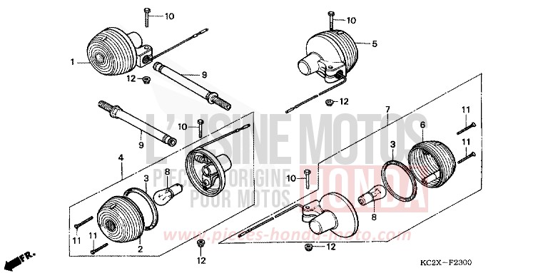 WINKER for CM125C BLACK (NH1) from 1999