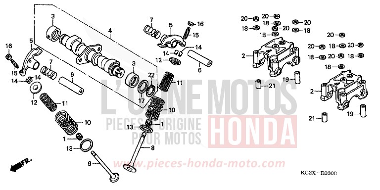 CAMSHAFT/VALVE for CM125C CANDY BOURGOGNE RED-U (R107) from 1999