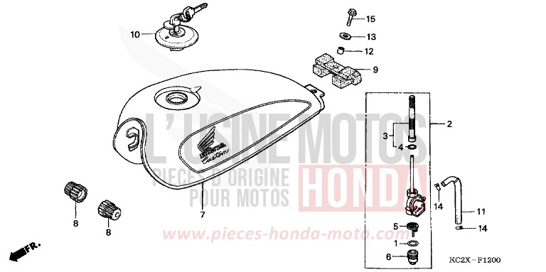 FUEL TANK for CM125C CANDY BOURGOGNE RED-U (R107) from 1999