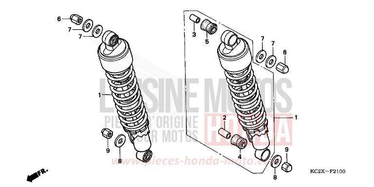REAR CUSHION for CM125C CANDY BOURGOGNE RED-U (R107) from 1999