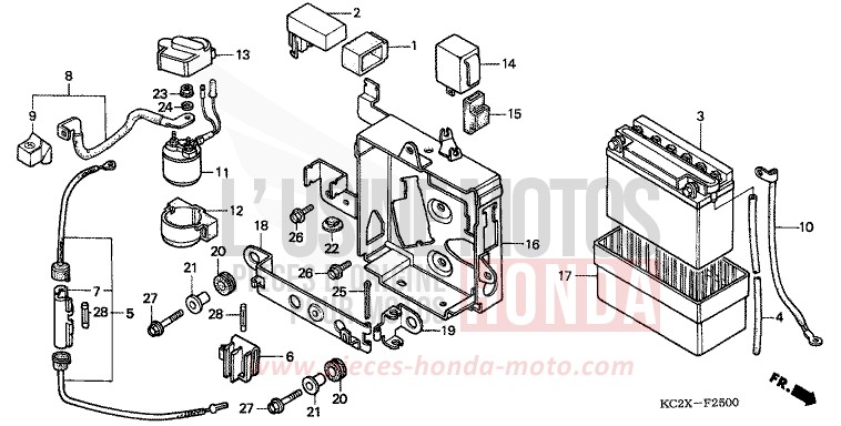BATTERIA per CM125C CANDY BOURGOGNE RED-U (R107) del 1999
