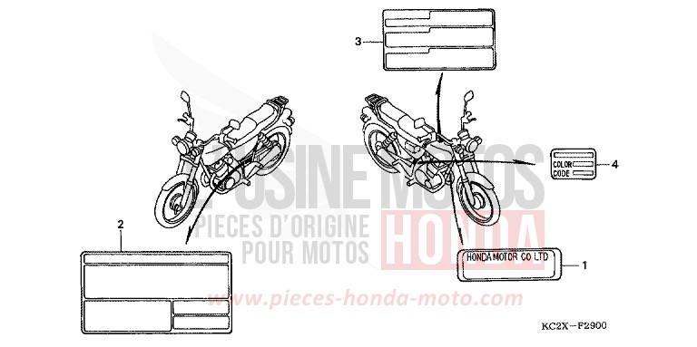 CAUTION LABEL for CM125C CANDY BOURGOGNE RED-U (R107) from 1999