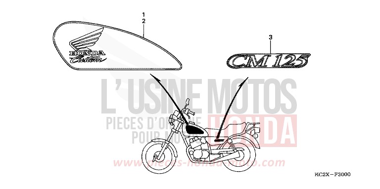 STRISCIA per CM125C CANDY BOURGOGNE RED-U (R107) del 1999