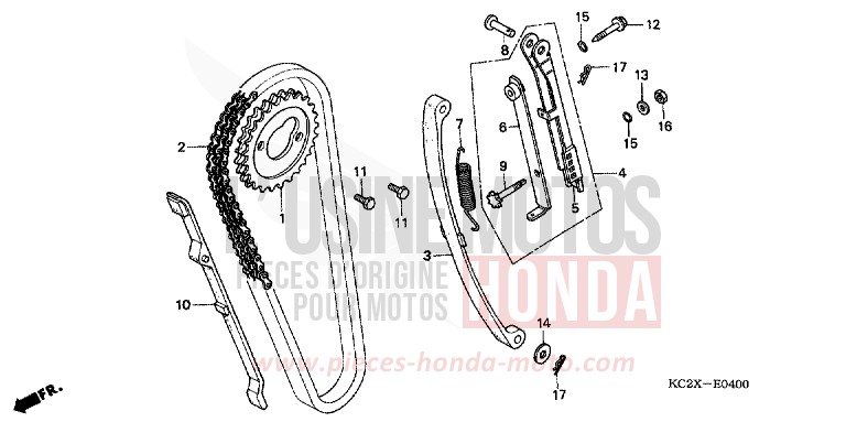 CAM CHAIN/TENSIONER for CM125C PEARL ATLANTIS BLUE (B142) from 1999