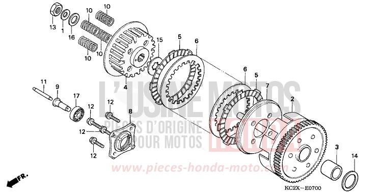 CLUTCH for CM125C PEARL ATLANTIS BLUE (B142) from 1999