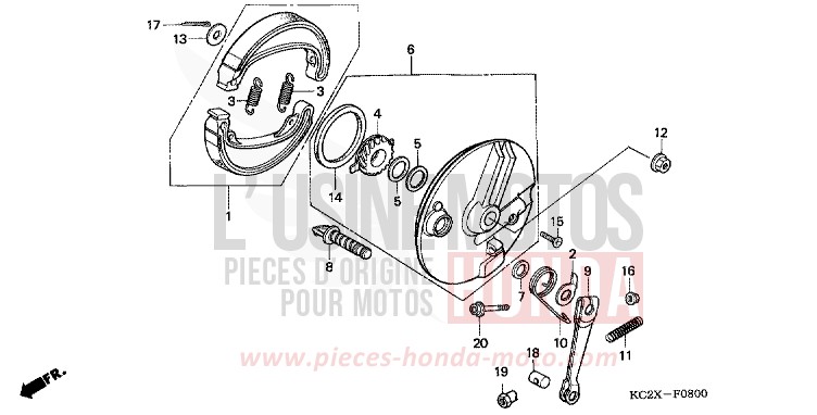 FRONT BRAKE PANEL for CM125C PEARL ATLANTIS BLUE (B142) from 1999