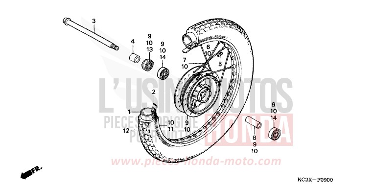 FRONT WHEEL for CM125C PEARL ATLANTIS BLUE (B142) from 1999