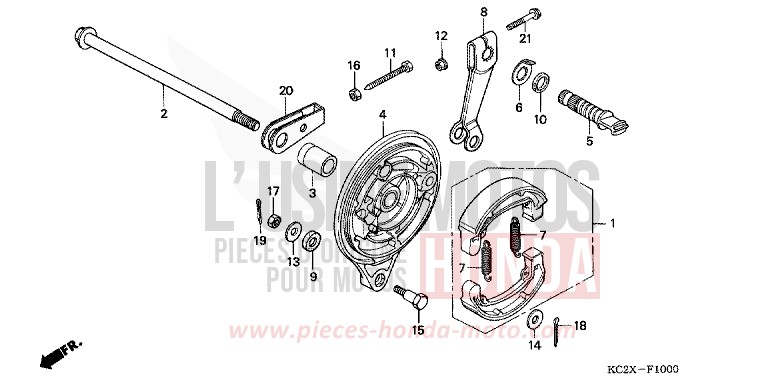 REAR BRAKE PANEL for CM125C PEARL ATLANTIS BLUE (B142) from 1999