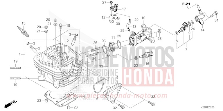 TESTATA per CRF125F EXTREME RED (R292) del 2025