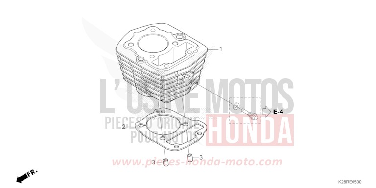 CYLINDER for CRF125F EXTREME RED (R292) from 2025