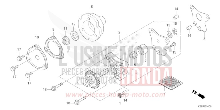 OIL PUMP for CRF125F EXTREME RED (R292) from 2025