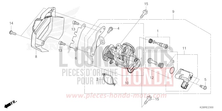 THROTTLE BODY for CRF125F EXTREME RED (R292) from 2025