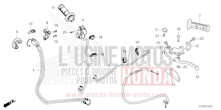 HANDLE LEVER/SWITCH/CABLE for CRF125F EXTREME RED (R292) from 2025