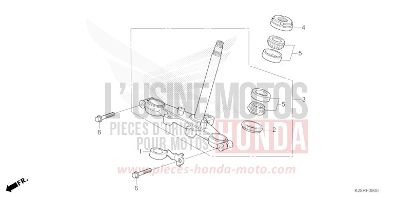 STEERING STEM for CRF125F EXTREME RED (R292) from 2025