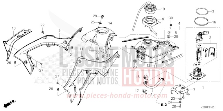 FUEL TANK for CRF125F EXTREME RED (R292) from 2025