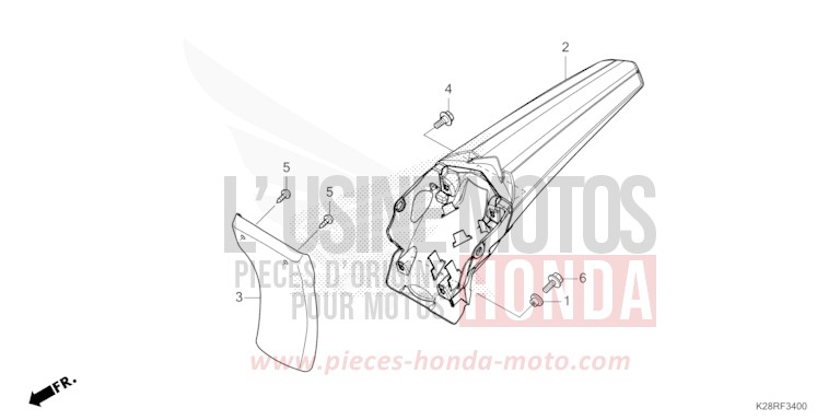 REAR FENDER for CRF125F EXTREME RED (R292) from 2025