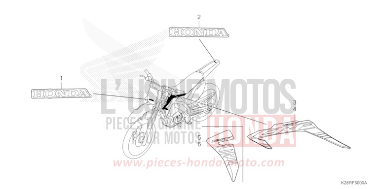 MARK/STRIPE for CRF125F EXTREME RED (R292) from 2025