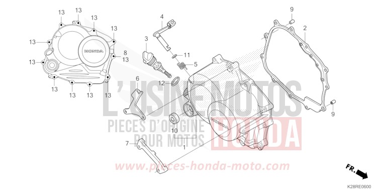 RIGHT CRANKCASE COVER for CRF125FB EXTREME RED (R292) from 2025