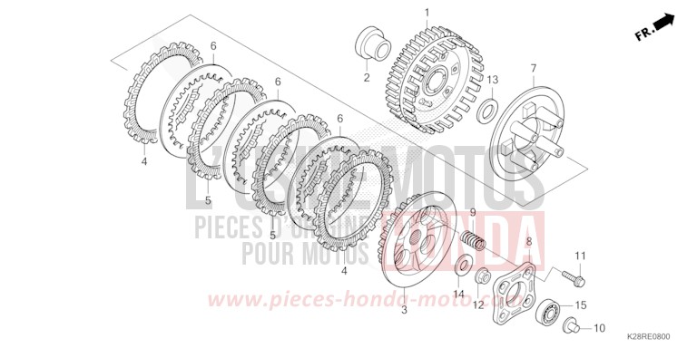 CLUTCH for CRF125FB EXTREME RED (R292) from 2025