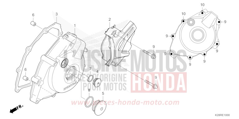 LEFT CRANKCASE COVER for CRF125FB EXTREME RED (R292) from 2025