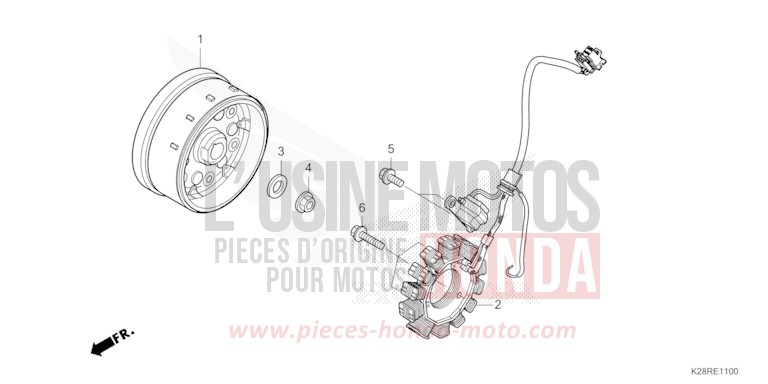 GENERATOR for CRF125FB EXTREME RED (R292) from 2025