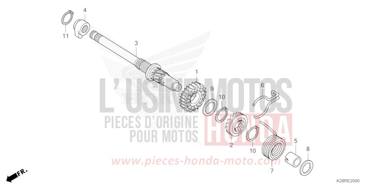 KICK STARTER SPINDLE for CRF125FB EXTREME RED (R292) from 2025