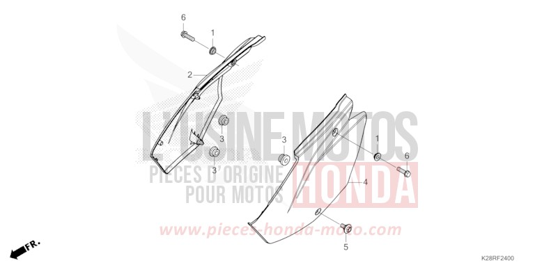 SIDE COVER for CRF125FB EXTREME RED (R292) from 2025